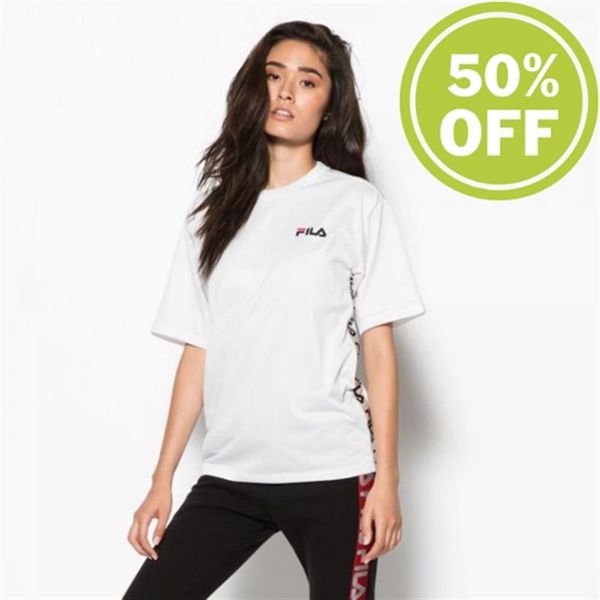 Fila Talita With Crew Neck Women's T-Shirts - White,NZ 756-3971